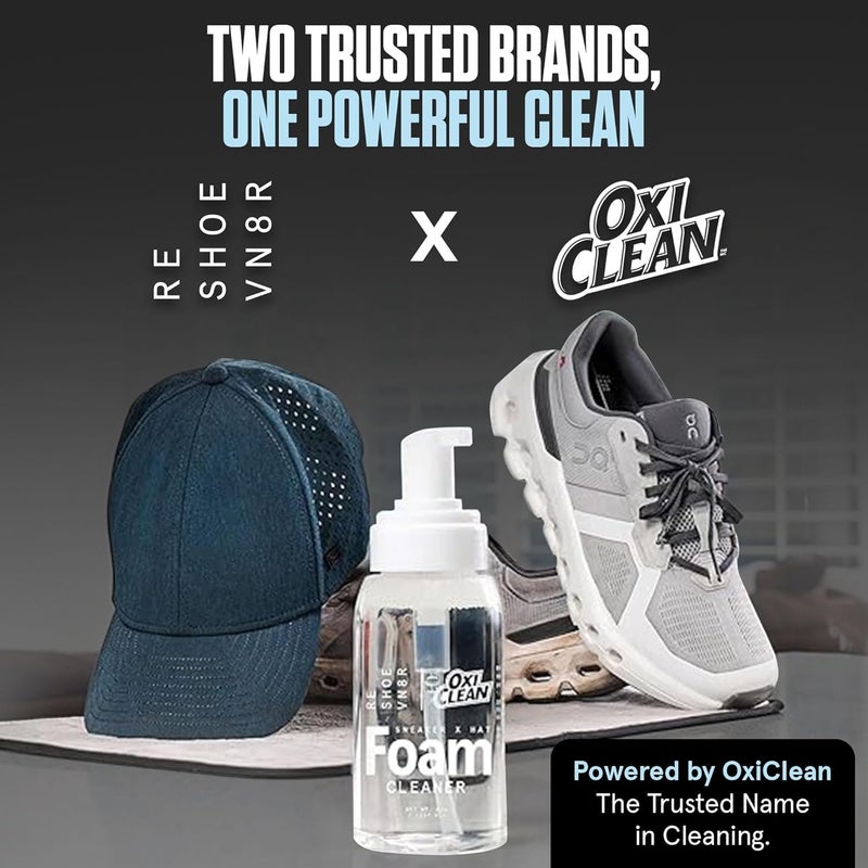 RESHOEVN8R OxiClean Foam Shoe Cleaner & Hat Cleaner, 8oz - Easy-to-Use All-Purpose Sneaker Cleaner for Canvas, Leather, Mesh, Suede, White & Nubuck Shoes - Shoe Cleaning Kit Solution for Stain & Dirt - Image 4